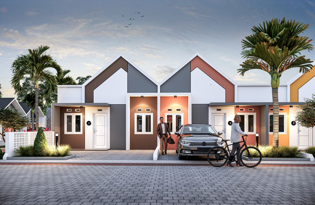 foto tampak rumah tipe Orlin 2 perumahan THE SCANDI 2