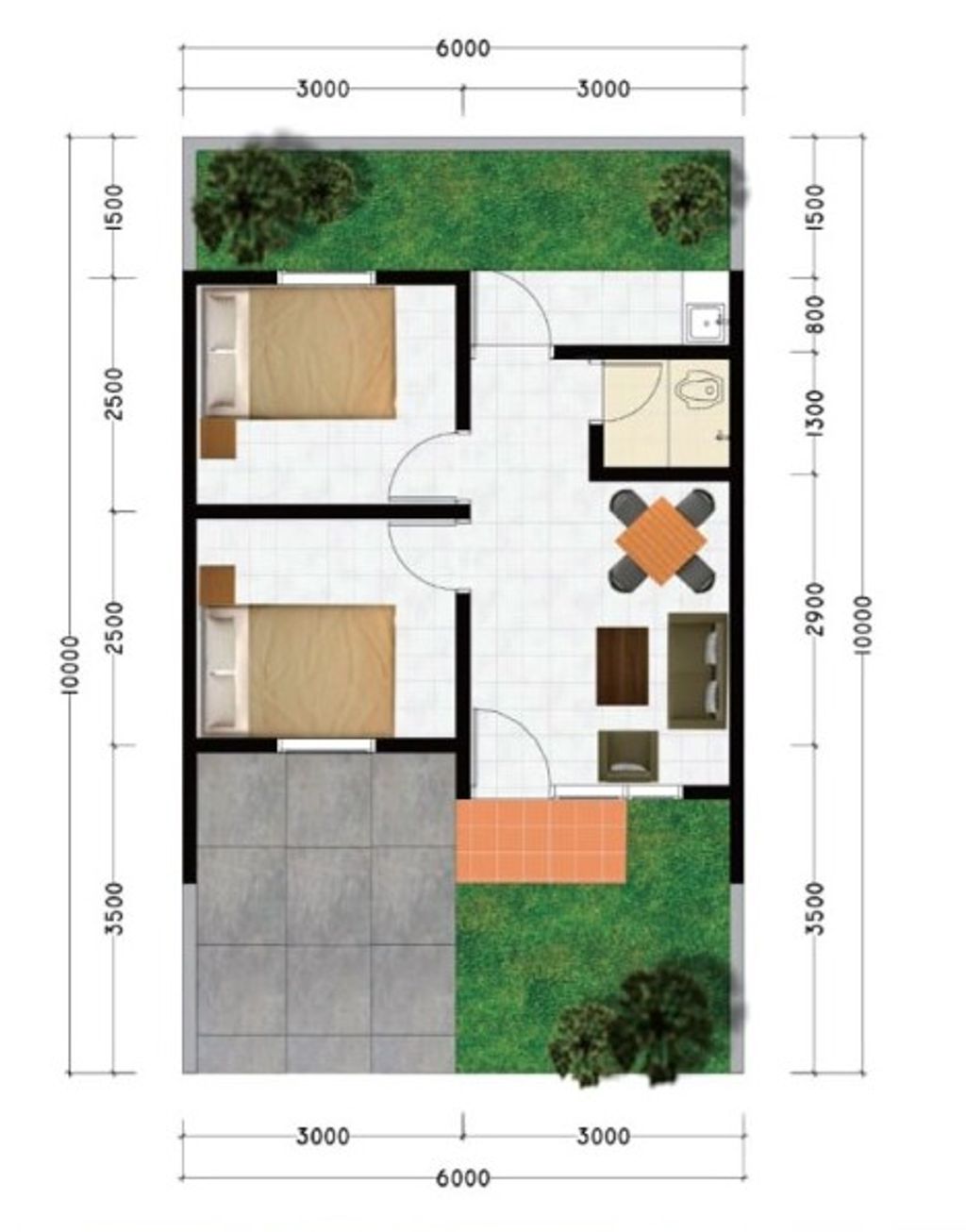 foto denah rumah tipe 30/60 perumahan BUMI TANGERANG PERMAI