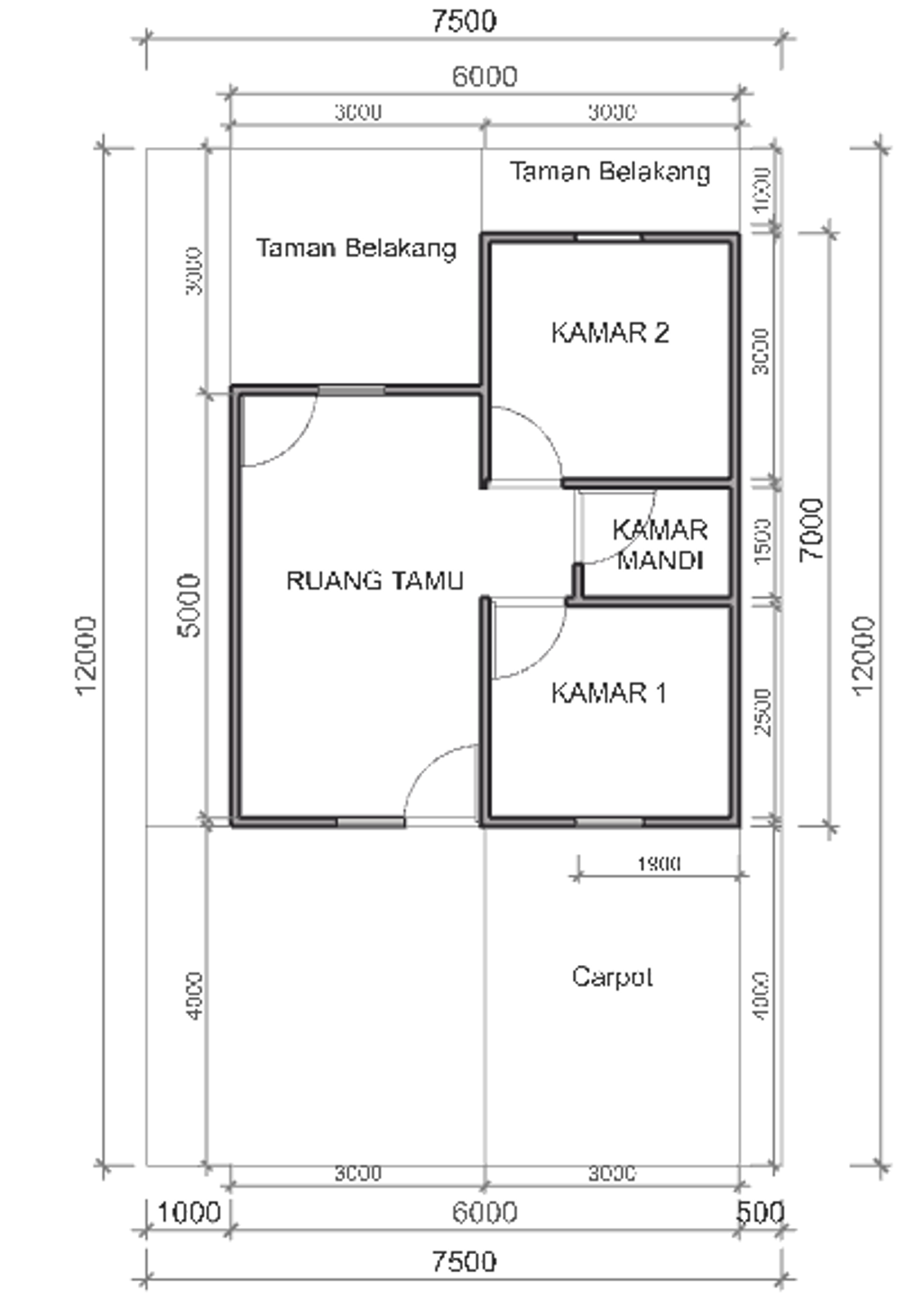 foto denah rumah tipe SUBSIDI perumahan PURI KENCANA 4