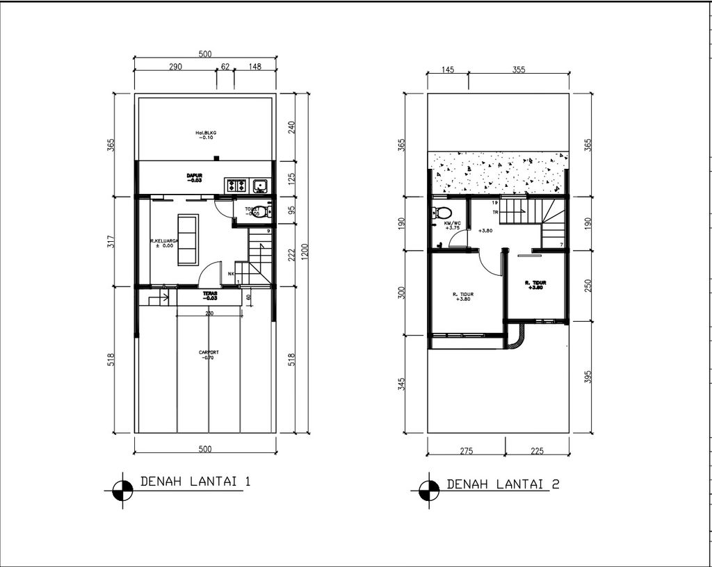 foto denah rumah tipe 40 Compact 2 Kamar HC (488) perumahan G-Land Ciwastra Park 2