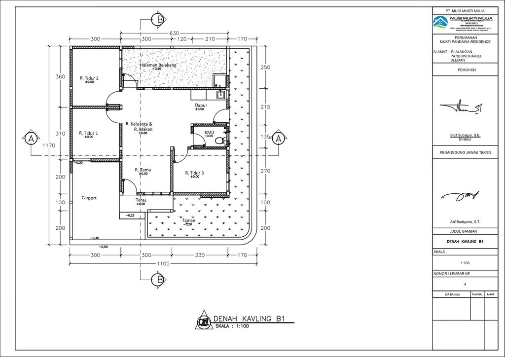 foto denah rumah tipe 60 perumahan Perumahan Mukti Pandowo Residence