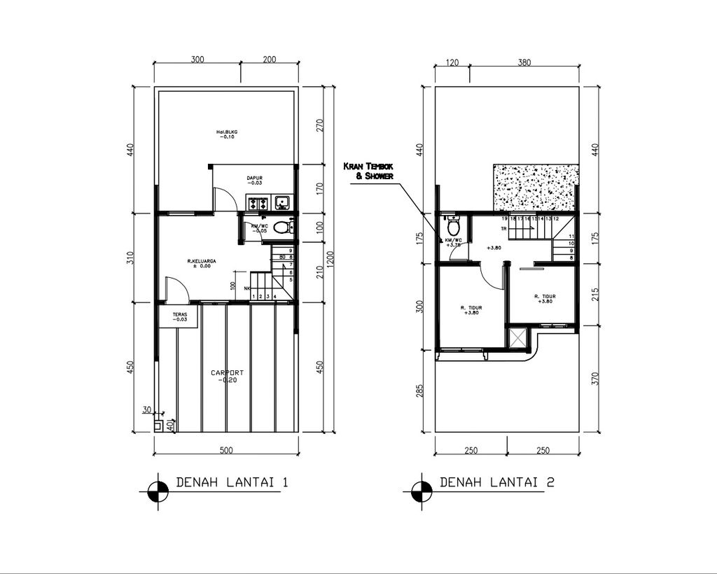 foto denah rumah tipe 38 Compact 2 Kamar HC (507) perumahan G-Land Ciwastra Park 2
