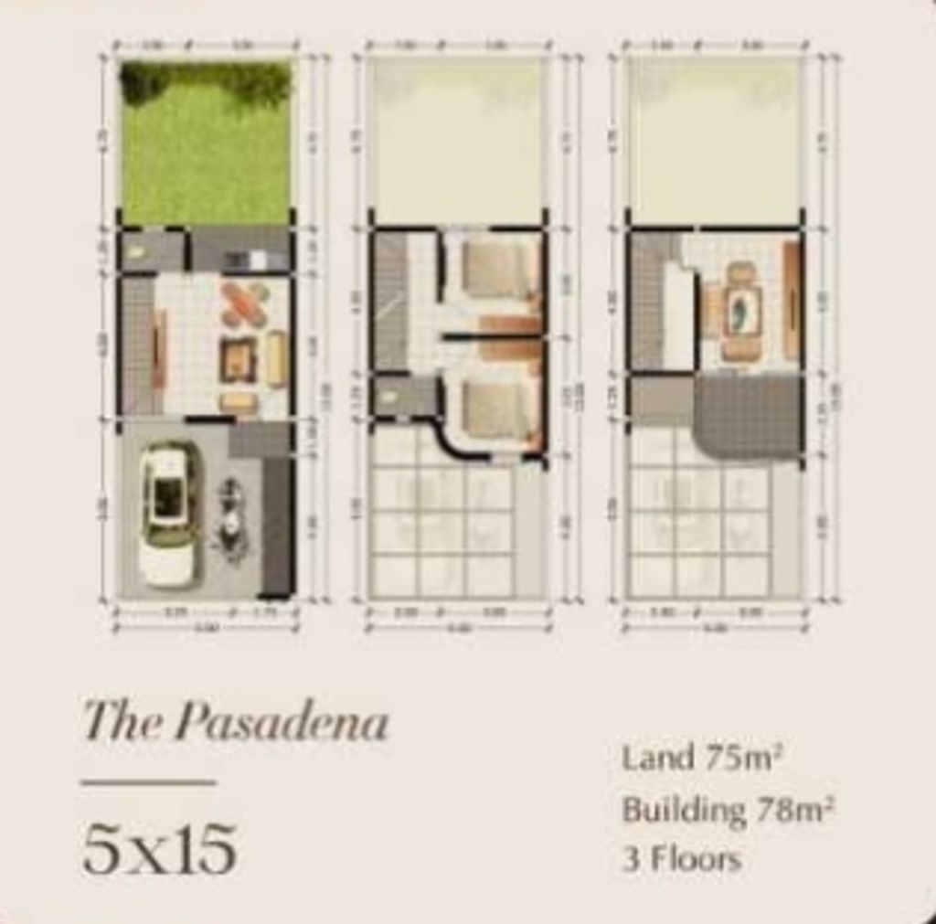 foto denah rumah tipe THE PASADENA perumahan SUMMERVILLE