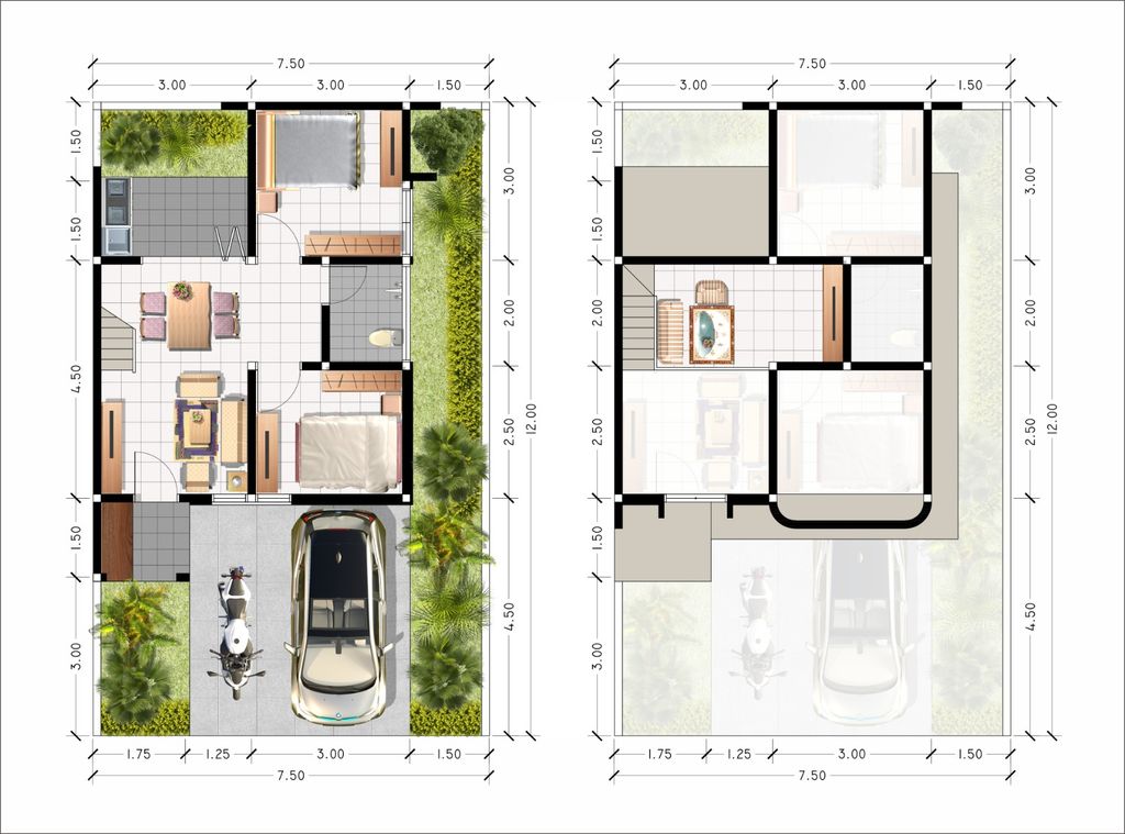 foto denah rumah tipe THE VELLAROSE perumahan SUMMERVILLE
