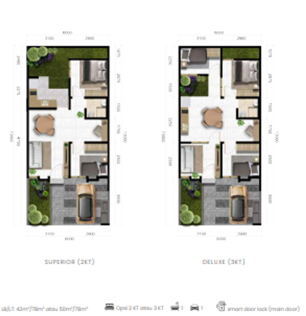 foto denah rumah tipe SICILIA 6 SUPERIOR - PA.05/01 perumahan PERUMAHAN CITRA CITY SENTUL KAWASAN REGULER 1
