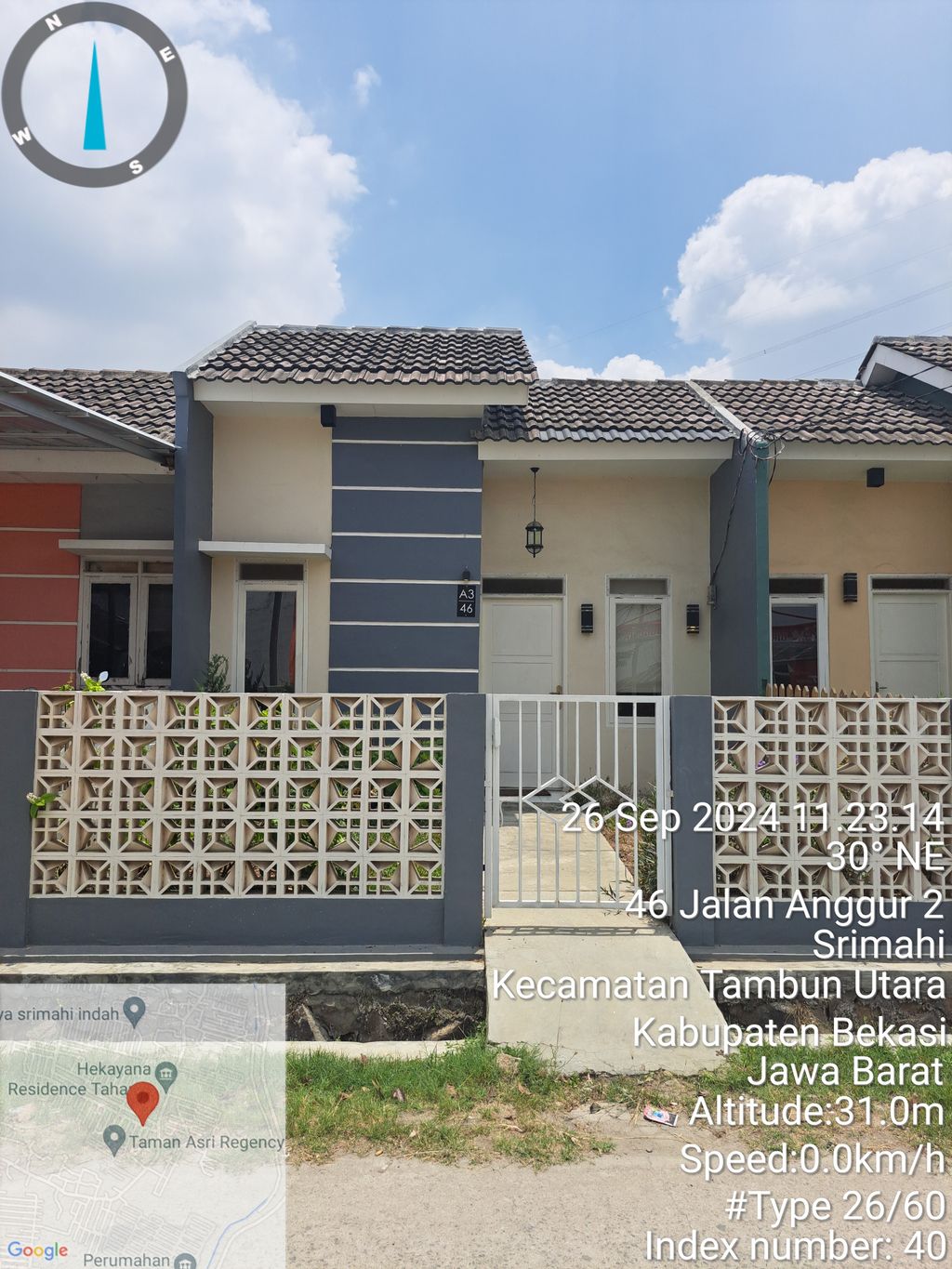 foto tampak rumah tipe 29/90 (KOMERSIL) perumahan GRIYA SRIMAHI INDAH