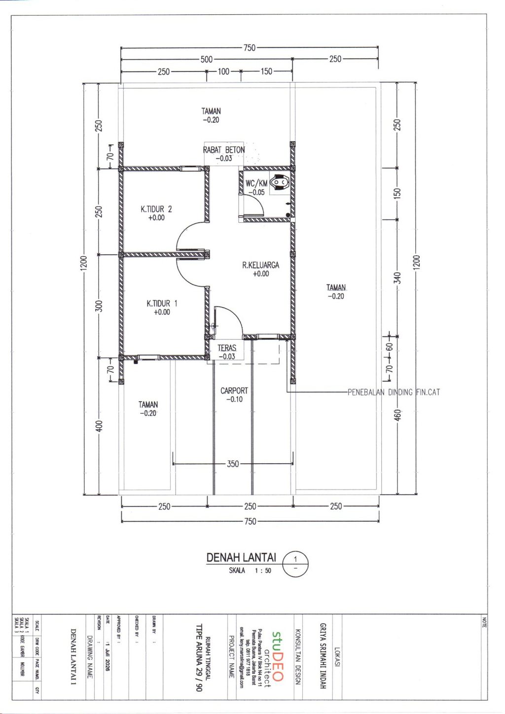foto denah rumah tipe 29/90 (KOMERSIL) perumahan GRIYA SRIMAHI INDAH