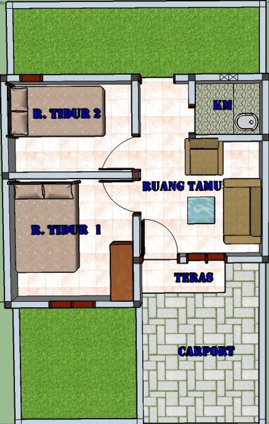 foto denah rumah tipe Subsidi 30/70 perumahan Garden View Subang