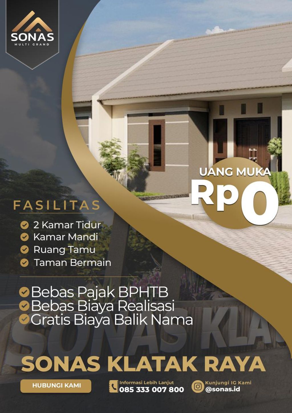 foto tampak rumah tipe 30/71 perumahan SONAS KLATAK RAYA