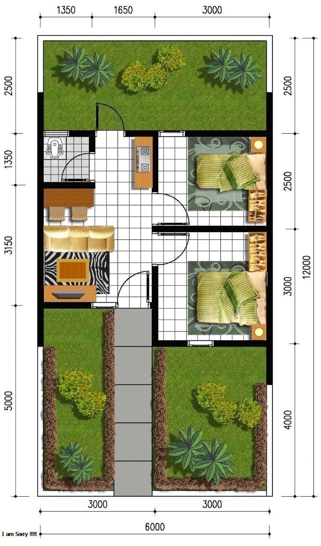 foto denah rumah tipe BLOK AE 1050 (30/84) - (446.238.000) perumahan BUMI TAMALANREA PERMAI